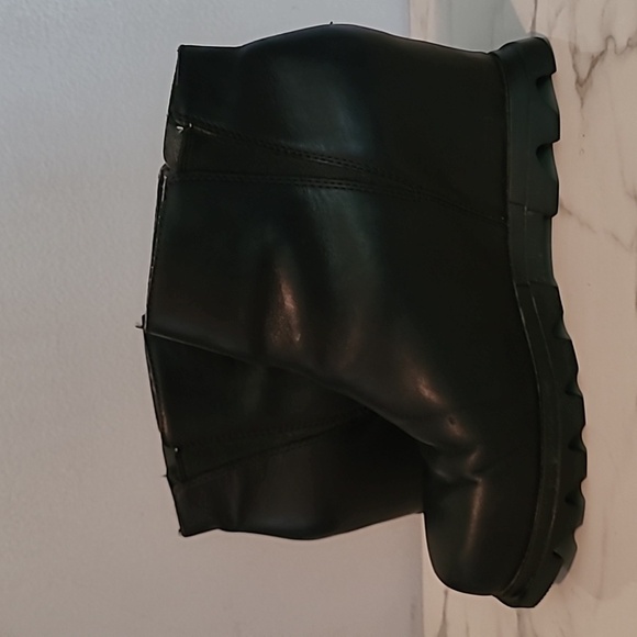 Sorel Joan Of Arctic III Black Leather Zip Boots Chucky Soles 8.5 Waterproof - Picture 10 of 15